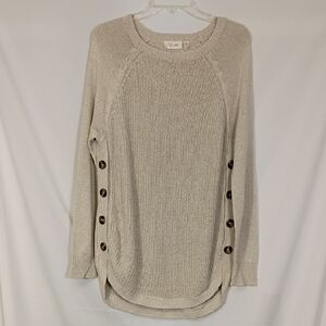 EUC RD Style Rowca Side Button Blend Sweater Women Size Large Long Sleeve Knit